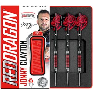 RED DRAGON Jonny Clayton Special Edition Professional Tungsten Darts Set with Flights and Stems (Shafts)