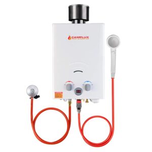 Camplux BW158C CE Certified GAR Standard Tankless Gas Water Heater with Rain Cap