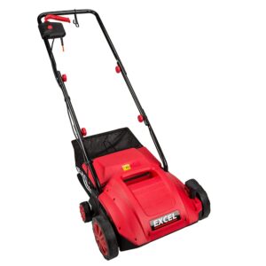 Excel 320mm Electric Lawn Scarifier Aerator 1500W/240V ~ 50Hz - 4 Adjustable Height - 35L Grass Collection Box - 320mm Cutting Width - 10m Cable - Easy to Carry - UK Plug