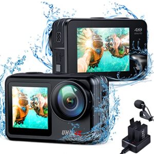 4K 20MP Action Camera Dual Screen 40M Waterproof Underwater Camera