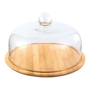 Veemoon Wooden Cake Stand with Dome