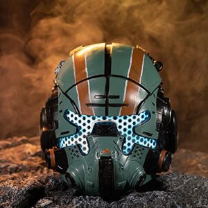 Halloween Helmet Adult Green Full Head Resin Mask Game Cosplay Costume Replica Fancy Dress Accessories