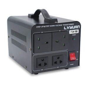 LVYUAN 1000W 220V - 110V Step Up & Step Down Voltage Transformer Converter UK to US & US to UK Dual 110V & 220V outlets