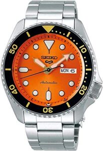 Seiko Mens 5 Sports Automatic Orange Bracelet Watch SRPD59K1