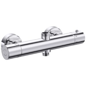 Solepearl Round Thermostatic Shower Mixer Bar Two Outlet