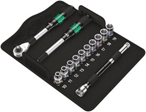 Wera 8006 SC 1 Zyklop Hybrid Socket Set with Ratchet Extension in Socket Twist/Lock Pouch