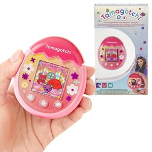 Bandai - Tamagotchi - Tamagotchi PIX - Pink Floral - Virtual Electronic Pet with Colour Display