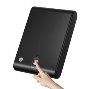 Portable Security Case Lock Box Safe with Fingerprint and Spare Key Lock