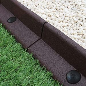 Flexible Lawn Edging Garden Border Grass Pathways Path Edge Vegetable Plot Flowerbed Raised Borders Rubber Artificial Grass Brown | Pack of 6 x 1.2m