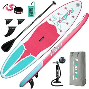 FunWater Inflatable Stand UP Paddle Board Ultra-Light Green Pink Everything Included ISUP