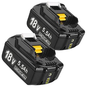2X 5.5Ah BL1860B 18V Replacement for Makita Batteries BL1860B BL1860 BL1850B BL1850 BL1860B BL1840 BL1840B BL1830B BL1830 BL1820 BL1815 BL1835 BL1845 LXT-400