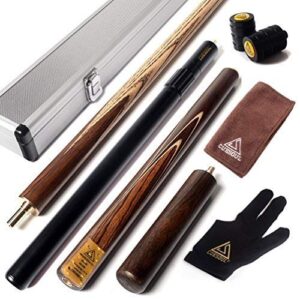 CUESOUL 57 Handcraft 3/4 Jointed Snooker Cue with Mini Butt End Extension Packed in Aluminium Cue Case