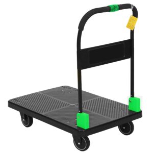 N&S juvyig Heavy Duty Trolley-350KG Platform Truck-One Hand Folding Industrial Platform Trolley-Folding Trolley Cart-Durable Sack Truck(NoBrakes)
