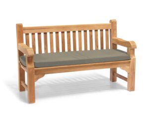 Jati Gladstone Outdoor Wooden Teak Garden Bench 1.5m (5ft) with Cushion Brand