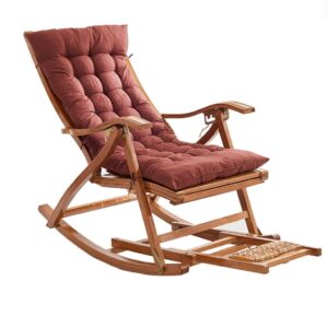 WGFGXQ Rocking chair garden or patio chair made of natural bamboo (color: A)