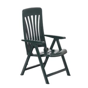 1x Green Blanes Plastic Sun Lounger Garden Chair - Zero Gravity Folding & Reclining UV Resistant Outdoor Patio Deck Balcony Furniture One Seater Armchair - by Resol