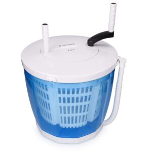 Navaris 2-in-1 Mini Washing Machine and Spin Dryer - Holds up to 2 kg - Portable Hand Cranked Non-Electric Top Washer/Dryer for Camping