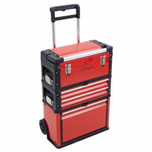 Trueshopping NEW 3-IN-1 TROLLEY TOOL BOX SET WITH 4 DRAWS STORAGE CHEST - WITH BALL BEARING SLIDING DRAWS