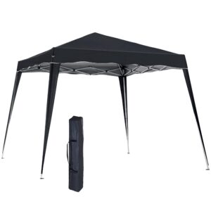 Outsunny 2.5M x 2.5M Pop-up Tent Garden Gazebo Outdoor Awning Heavy Duty Marquee Party Shelter Sun Shade - Black