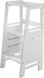 Wiifo Kitchen Step Stool Height Adjustable for Kids and Toddlers with Safety Rail