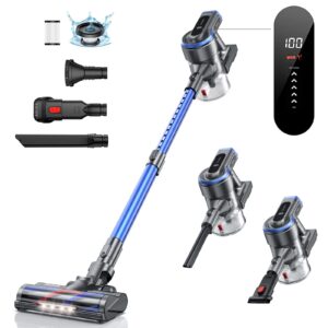 Cordless Vacuum Cleaner 400W/33KPa Powerful Stick Vacuum Cleaner with LCD Touch Screen
