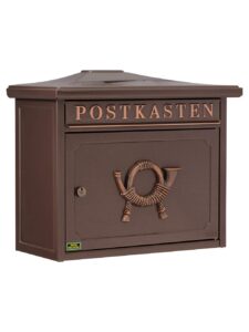 Burg-Wächter Sylt 1883 K Classic Letter Box with Comfort Depth A4 Letter Format Galvanised Steel Metallic Coppe