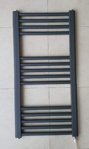 Greenedhouse 400w x 800h Anthracite Electric Flat Heated Towel Rail