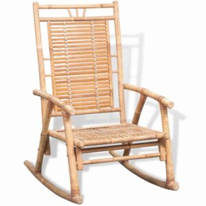 BIGTO Garden Rocking Chair Bamboo Garden Chair for Adults 66 x 86 x 105 cm