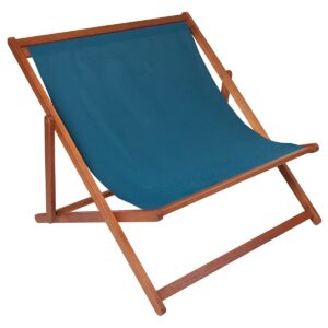 Charles Bentley FSC Eucalyptus Wooden Double Deck Chair for Outdoors and Garden FSC Wood Polyeste