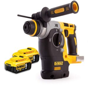 DEWALT DCH273N 18V XR SDS Plus Hammer Drill Body with 2 x 5Ah Batteries