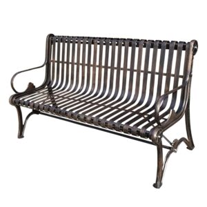 E Terrace Park Bench Outdoor Metal Bench Garden Bench with armrests and backrest Strong Anti-Corrosion and Anti-Rust Bearing Capacity Suitable for 2-3 People (B 1.5m)