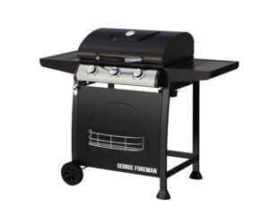 George Foreman GFGBBQ3B 3 Burner Gas Barbecue with Automatic Ignition & Integrated Thermometer