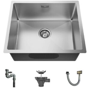 UMI 54CM*44CM Single Bowl Kitchen Sink 18 Gauge Undermount Stainless Steel Kitchen Sink