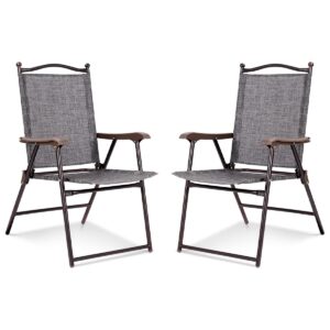 TANGZON Set of 2 Folding Garden Chairs