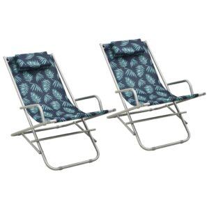 YOPOTIKA garden Terrace Rocking Chairs 2 pcs Steel Leaf Print