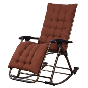 Garden Rocking Chair Folding Recliner Outdoor Adjustable Sun Lounger Rocker Zero Chair with Cushion
