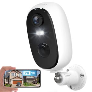 2K Security Camera Outdoor with Color Night Vision - G-Homa Outdoor Camera Wireless Battery Powered with Spotlight