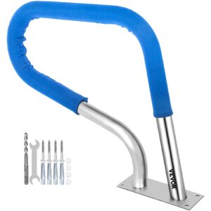 VEVOR Pool Rail 30x22 Pool Railing 304 Stainless Steel 250LBS Load Capacity Silver Rustproof Pool Handrail Humanized Swimming Pool Handrail with Blue Grip Cover & M8 Drill Bit & Self-taping Screws            [Energy Class A]