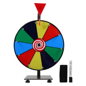 STOBOK Spinning Prize Wheel Stand 10 Slots Prize Wheel Spinner Rotating Arrows Math Spinner with Eraser Pen for Carnival and Trade Show Win The Fortune Game