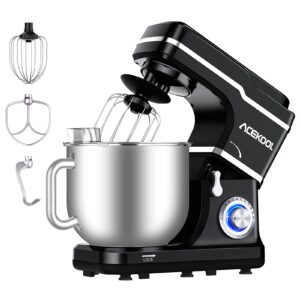 Stand Mixer Food 7L Acekool MC1 10 Speeds 1400W Tilt-Head Cake Electric Kitchen Multi-Functional with Dough Hook Mixing Whip and Beater (Black)            [Energy Class A+++]