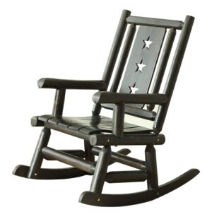HWF Rustic Wooden Rocking Chair for Adults