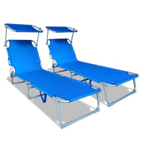 VOUNOT Folding Sun Loungers Set of 2