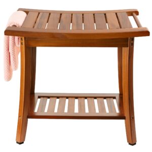 Utoplike Teak Shower Bench Seat with Handles