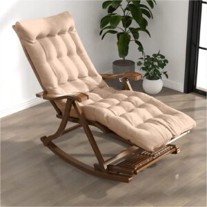 Lsoiup Wood Rocking Chair Outdoor Furniture Patio Chairs Bamboo Portable Deck Recliner Armrest Rocker for Garde