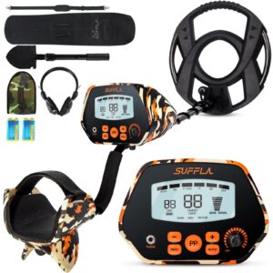SUFFLA Gold Metal Detector Waterproof - Professional 11" Coil+ Advanced Chip + Pinpoint + Intelligent Memory - High Accuracy Metal Detector 5 Modes lightweight for Kids Beginner Adults
