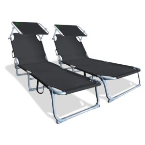 VOUNOT Folding Sun Loungers Set of 2