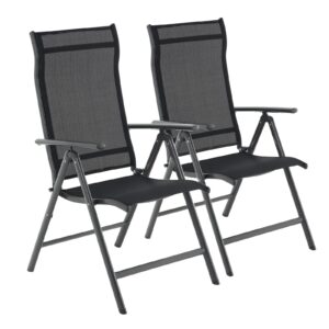 SONGMICS Set of 2 Folding Garden Chairs
