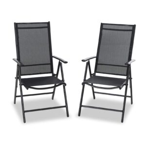 PHIVILLA Sets of 2 Garden Dining Chairs with Aluminum frame