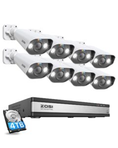 ZOSI 4K PoE CCTV Camera Systems with Spotlight