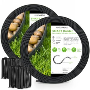 Flexible Lawn Edging 20 m with 60 Securing Pegs - Plastic Garden Edging Border - Easy Installation - Height 5 cm